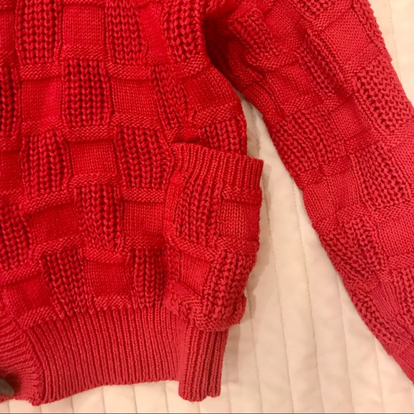 Vintage 1980’s Compagnie Internationale Express red knit buttoned cardigan - Picture 11 of 12